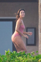 Eva Longoria - in a pink one-piece swimsuit in Cabo San Lucas, Mexico, 8/27/2020